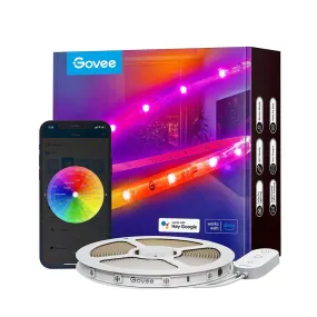 Govee RGBIC Wi-Fi   Bluetooth Smart LED Strip Light with Protective Coating - White | H619C2D1-OF-UK