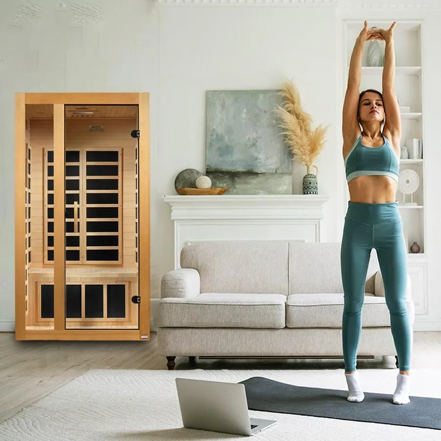 Gracia 1-2 Person Low EMF FAR Infrared Sauna - Canadian Hemlock