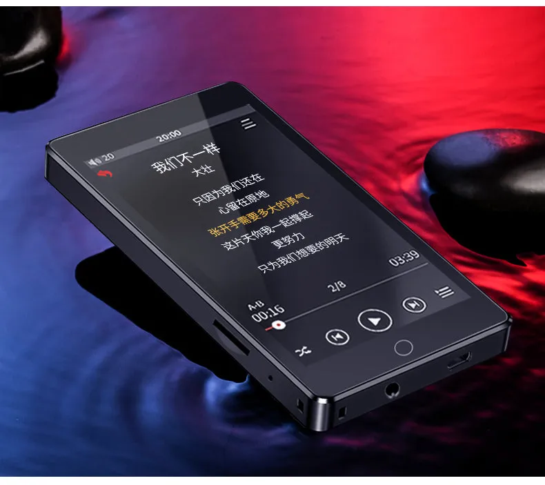 H1 MP4 Player 4.0 inch Full Touch Screen with Bluetooth 5.0 FM Radio Recording and Built-in Speaker