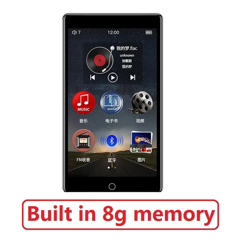 H1 MP4 Player 4.0 inch Full Touch Screen with Bluetooth 5.0 FM Radio Recording and Built-in Speaker