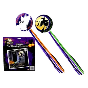 Halloween Hanging Decoration with Streamers - 122cm Spooky Party Decor Haunted House Accessory Creepy Streamer Dangles