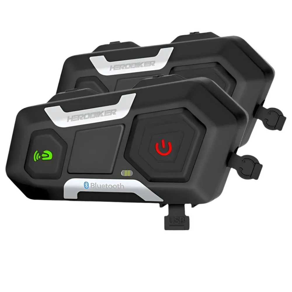 HEROBIKER Motorcycle Intercom Helmet Headset Helmet Waterproof Speaker Interphone Moto Headset Wireless Intercomunicador 1200M
