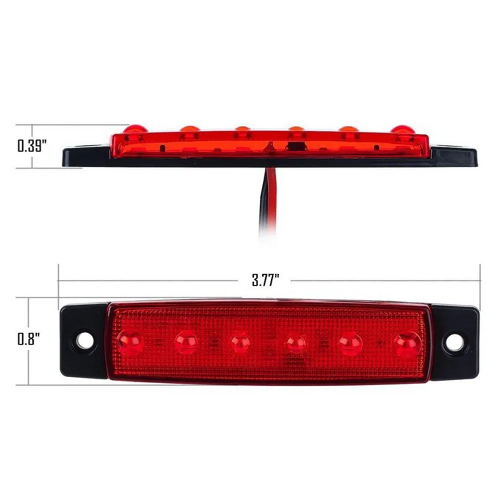 High Power 6 LED 12V Side Indicator Light Marker Lamp for Truck