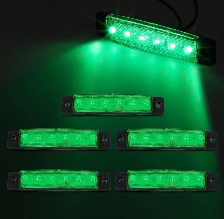 High Power 6 LED 12V Side Indicator Light Marker Lamp for Truck