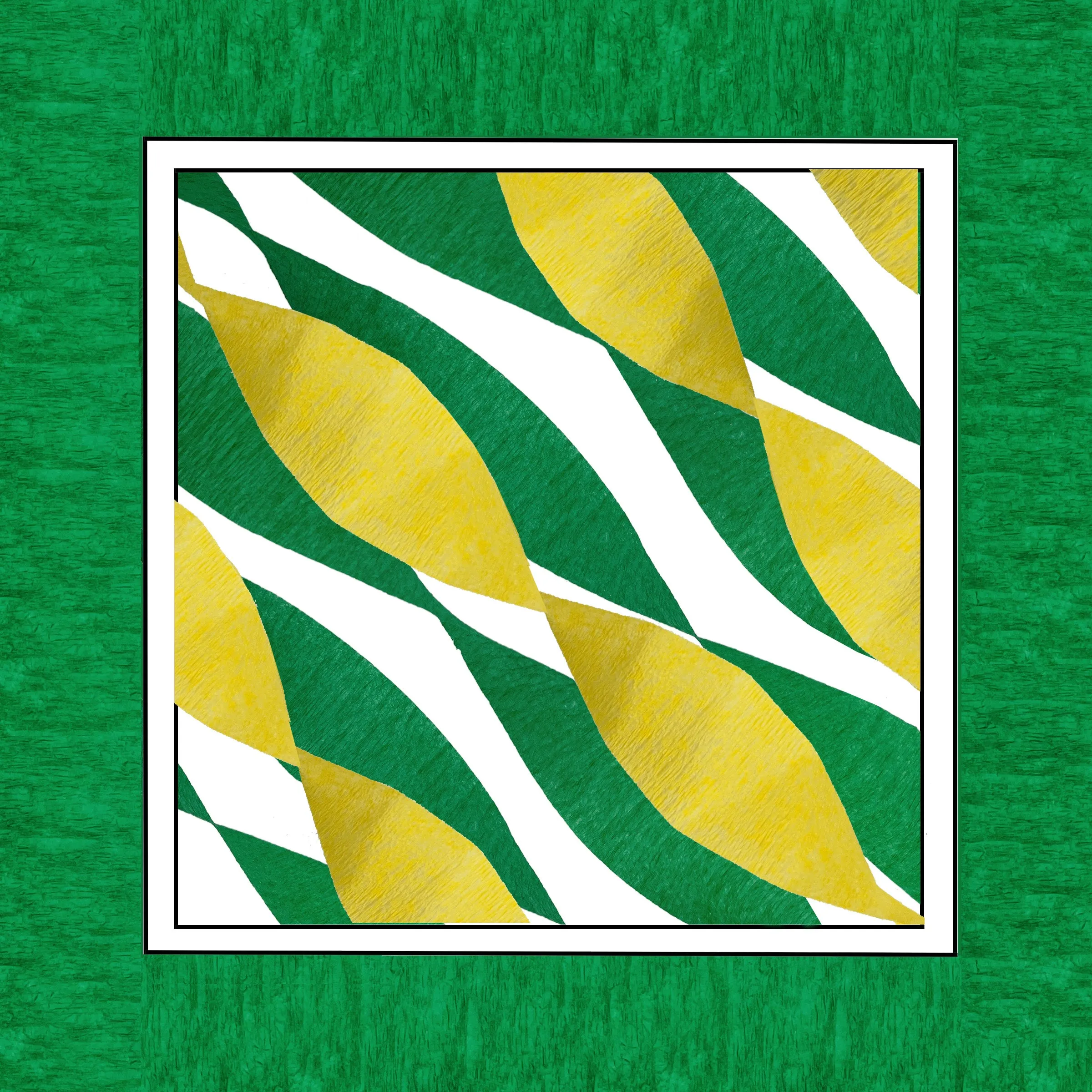 Holiday Green and Buttercup Yellow Crepe Paper Streamers 6 Rolls