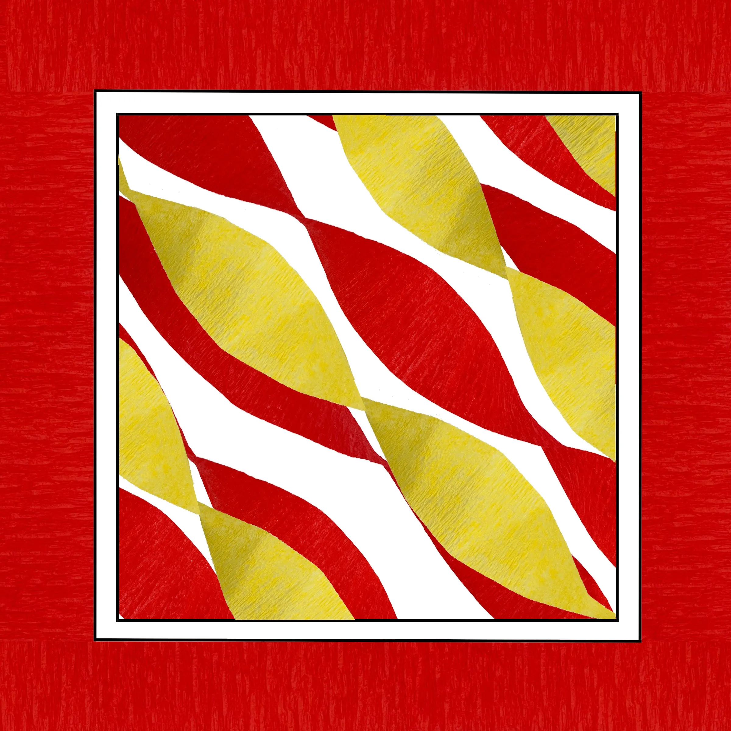 Holiday Red and Buttercup Yellow Crepe Paper Streamers 6 Rolls