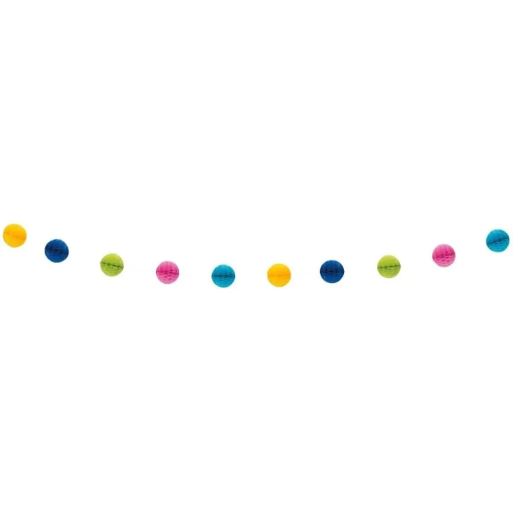 Honeycomb Ball Garland 7ft, Multi Color