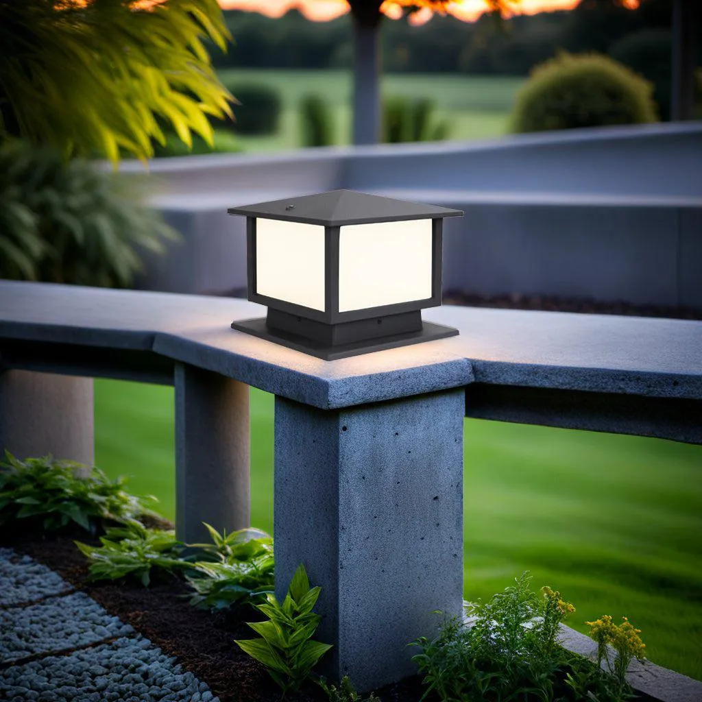 Hut Pillar Mount Light in Black or Graphite