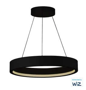 iCorona WiZ 28" LED Round Pendant RGBW Y Smart Light, 3500 Lumens, 50W, 120-277V, Black Finish