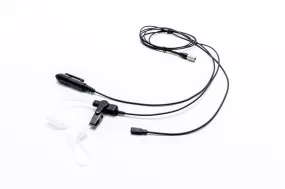 Impact Platinum Series 3-Wire Surveillance Kit with Silent Barrel Push-to-Talk (PTT) and Quick Disconnect Acoustic Tube M1-P3W-AT1
