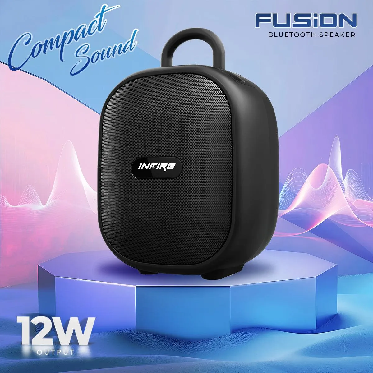 iNFiRe Fusion 12W Portable Speaker Upto 8 Hrs Playtime With TWS Function ,Mobile Holder & Type C Charging