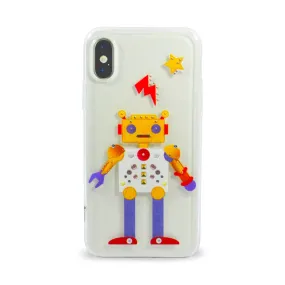 iOrigin iPhone X Cases Clear Flexible Soft TPU Back Cover (Colorful Robot)