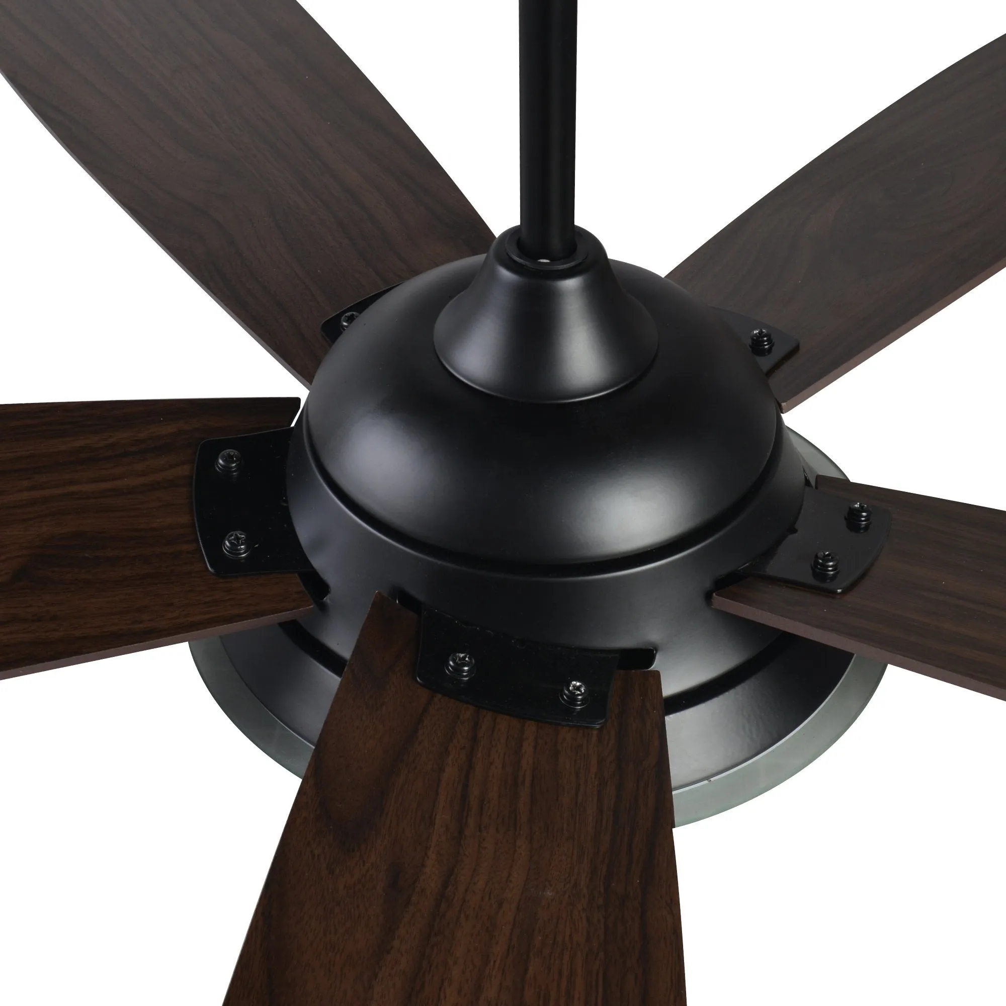 JOURNEY 52 inch 5-Blade Smart Ceiling Fan with LED Light Kit & Remote - Black/Dark Wood Grain