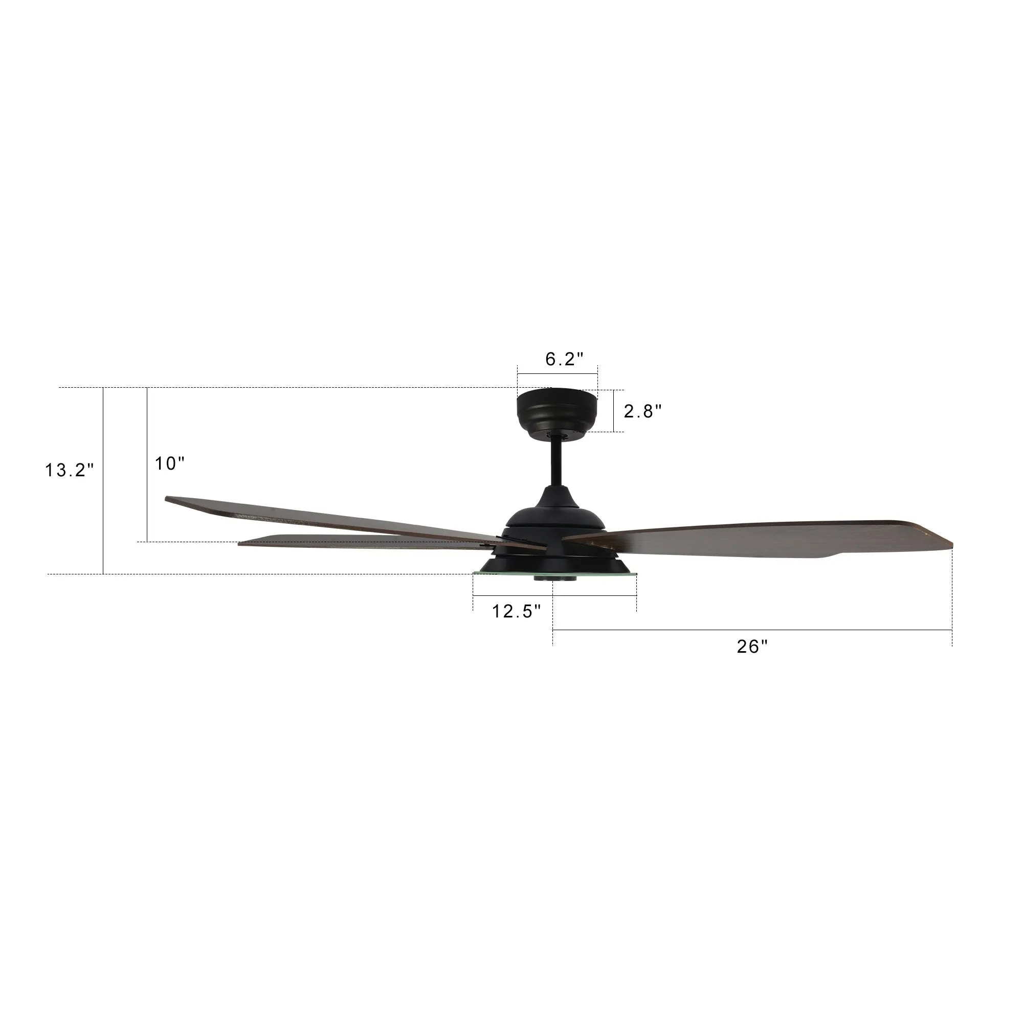 JOURNEY 52 inch 5-Blade Smart Ceiling Fan with LED Light Kit & Remote - Black/Dark Wood Grain