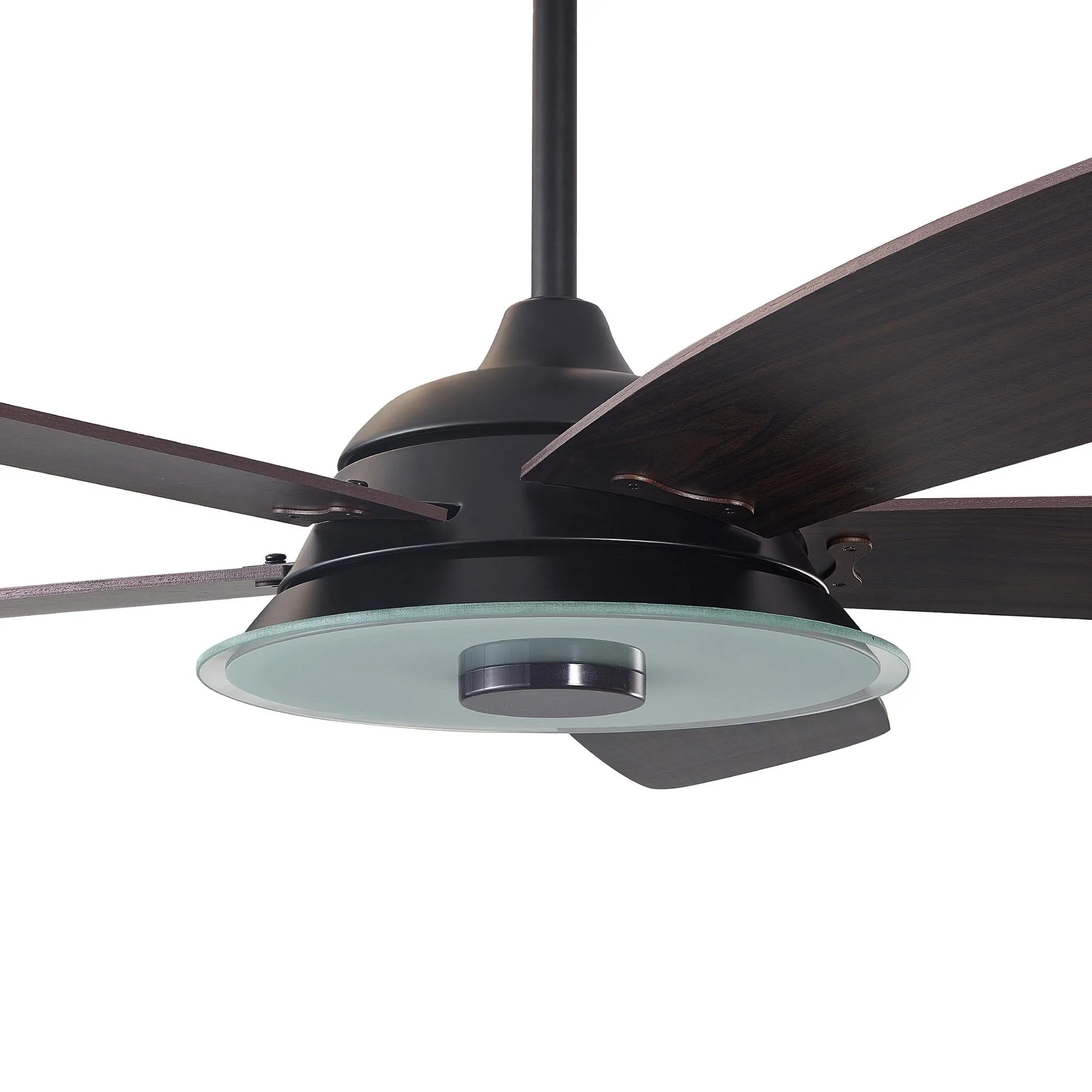 JOURNEY 52 inch 5-Blade Smart Ceiling Fan with LED Light Kit & Remote - Black/Dark Wood Grain
