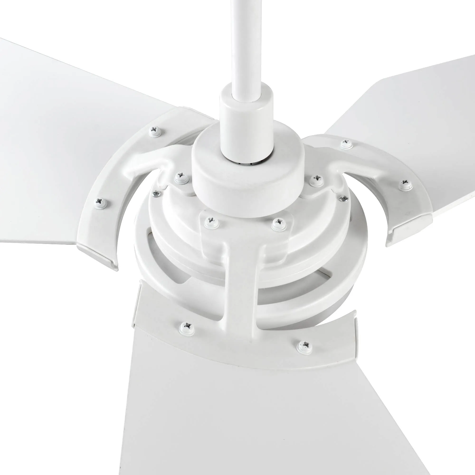 KAJ 52 inch 3-Blade White Smart Ceiling Fan with LED Light Kit & Remote - White/White
