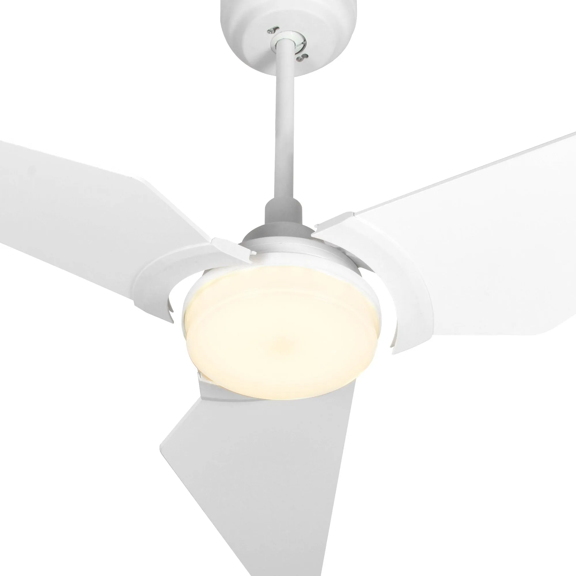 KAJ 52 inch 3-Blade White Smart Ceiling Fan with LED Light Kit & Remote - White/White