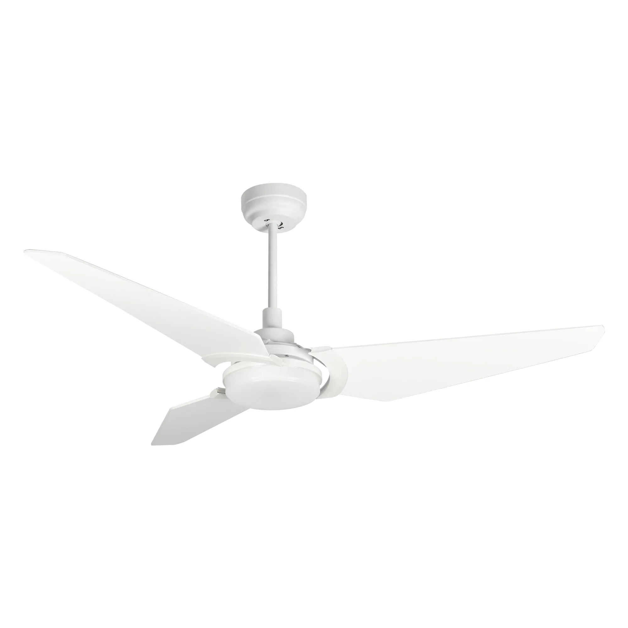 KAJ 52 inch 3-Blade White Smart Ceiling Fan with LED Light Kit & Remote - White/White