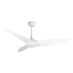 KAJ 52 inch 3-Blade White Smart Ceiling Fan with LED Light Kit & Remote - White/White