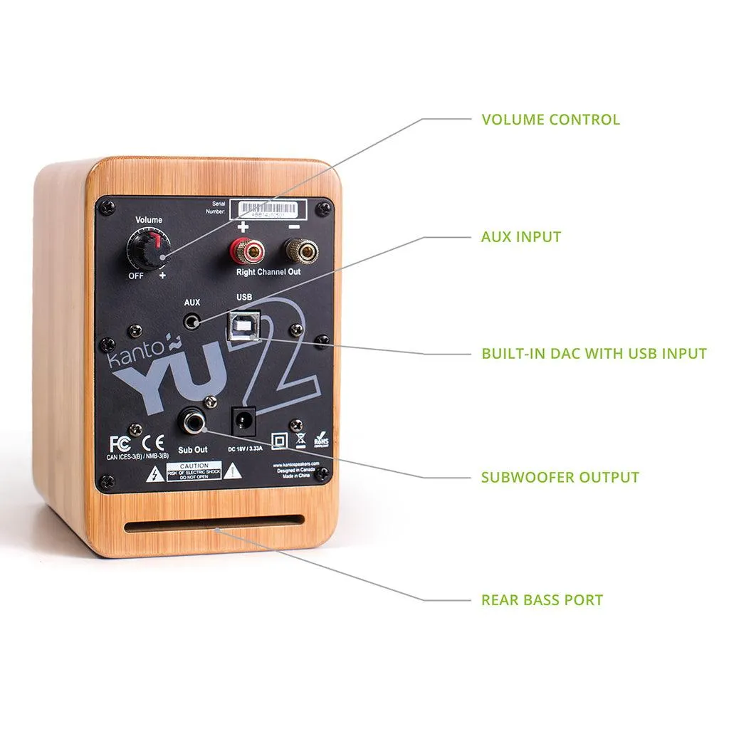 Kanto YU2 Powered Bookshelf Speakers