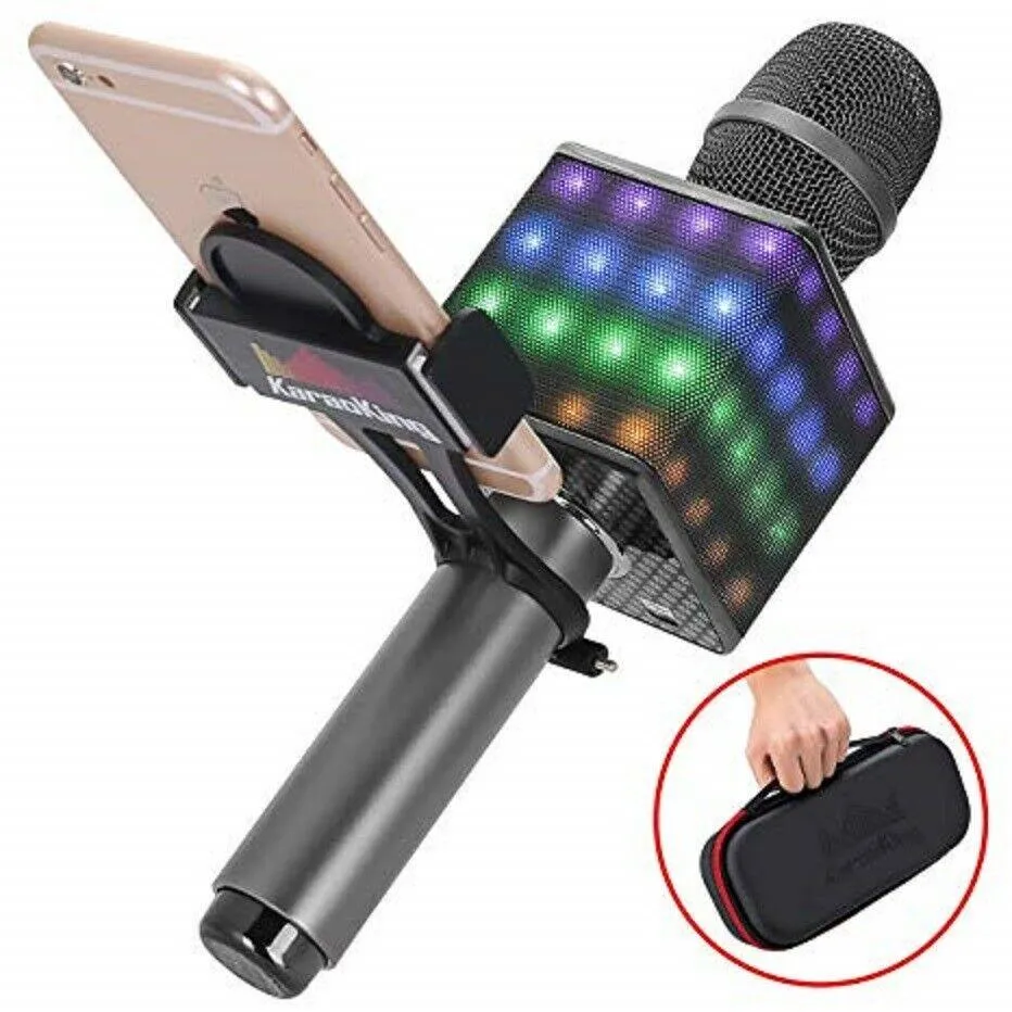 KaraoKing Wireless Karaoke Microphone W/48 LED Lights H8