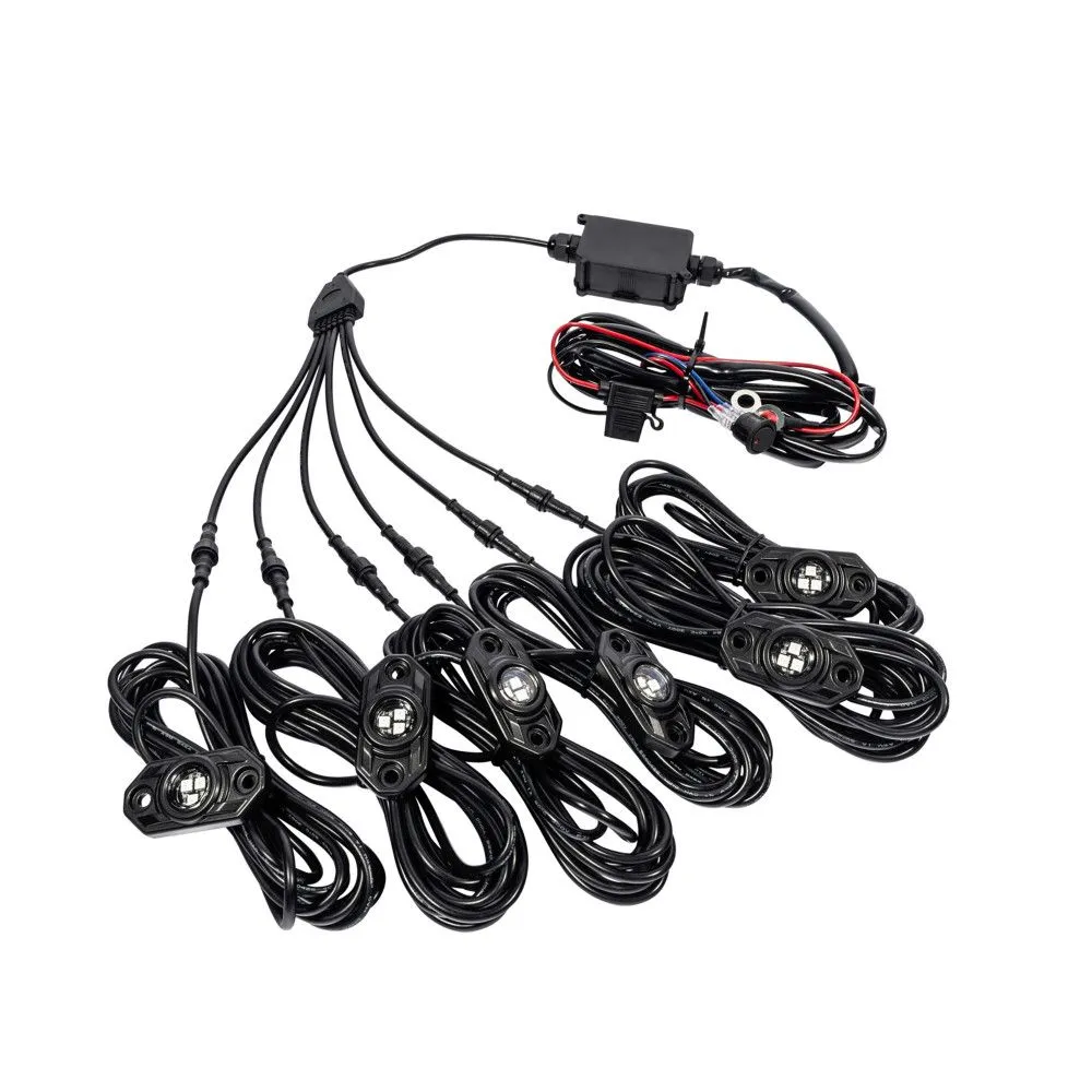 KC HiLiTES® C-Series RGB Multi-Color Multi-Use LED 6-Light System - 5W Flood Beam