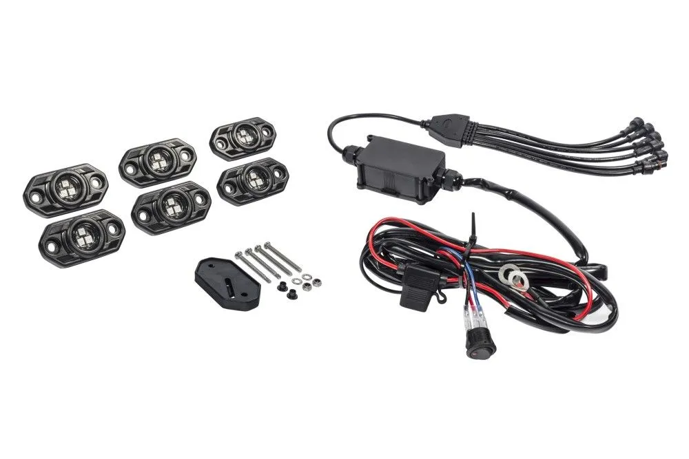 KC HiLiTES® C-Series RGB Multi-Color Multi-Use LED 6-Light System - 5W Flood Beam