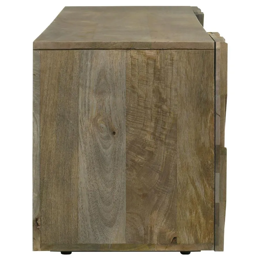 Keese 2-door Wood 70" TV Stand Media Console Mango Brown