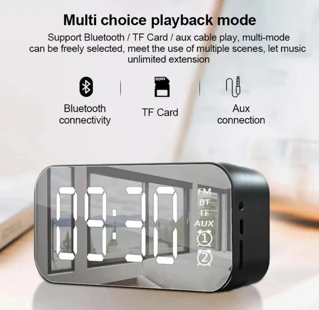 LED Display Alarm Clock Wireless Bluetooth Speakers -LED Alarm Clock with Bluetooth Speaker