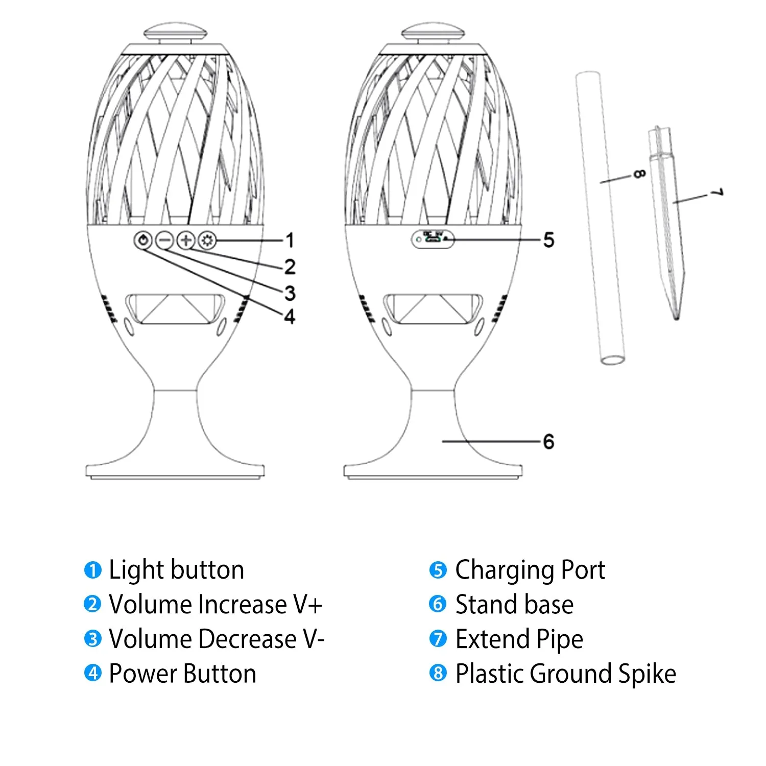 LED Flame Speakers Torch