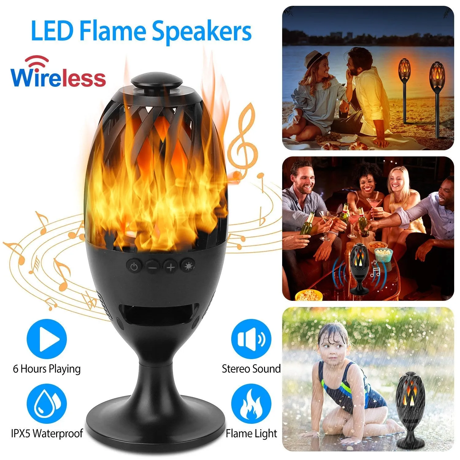 LED Flame Speakers Torch