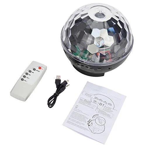 Luditek Portable Stage Lights with Remote, DJ Lights with Bluetooth Speaker, LED Disco Ball Lights Party Lighting Powered by Rechargeable Battery