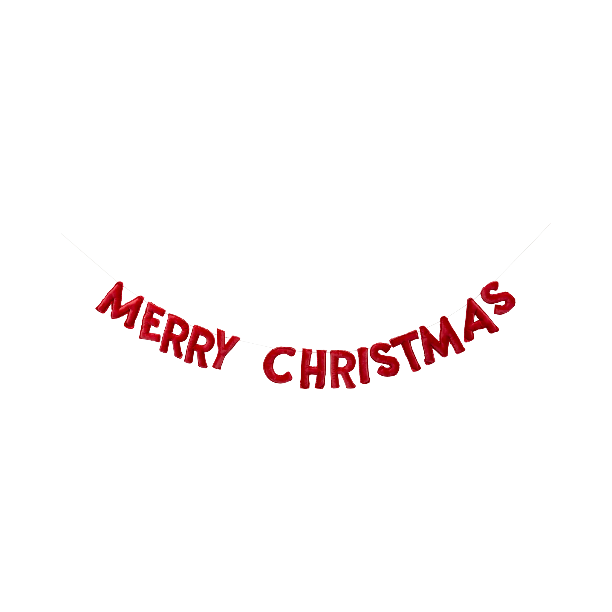 LUX1104 - Puffy Red Velvet Merry Christmas Banner