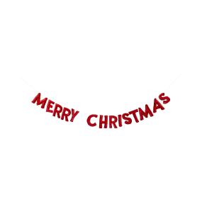 LUX1104 - Puffy Red Velvet Merry Christmas Banner