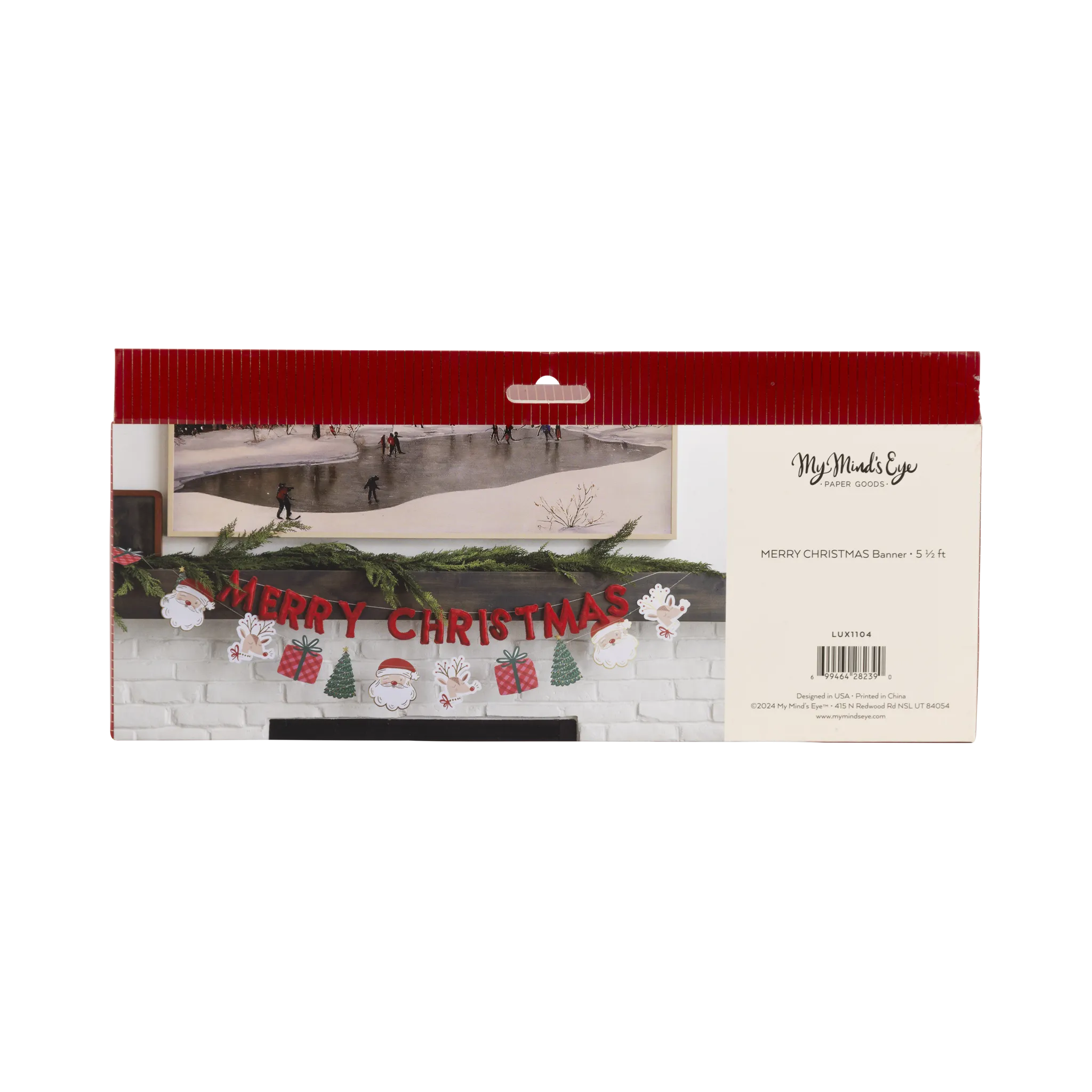 LUX1104 - Puffy Red Velvet Merry Christmas Banner