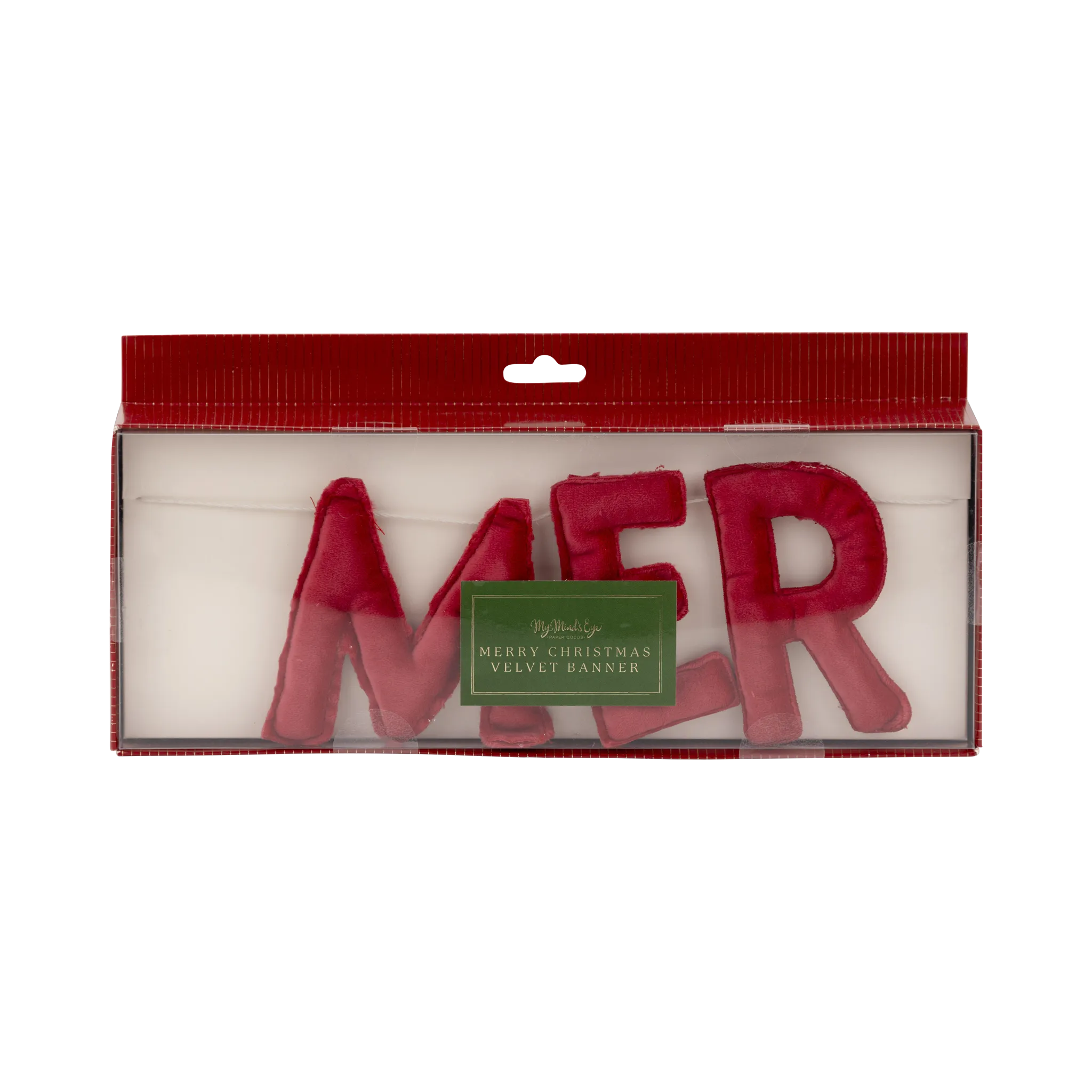 LUX1104 - Puffy Red Velvet Merry Christmas Banner