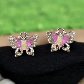 Luxury Butterfly Pink Stone Charms