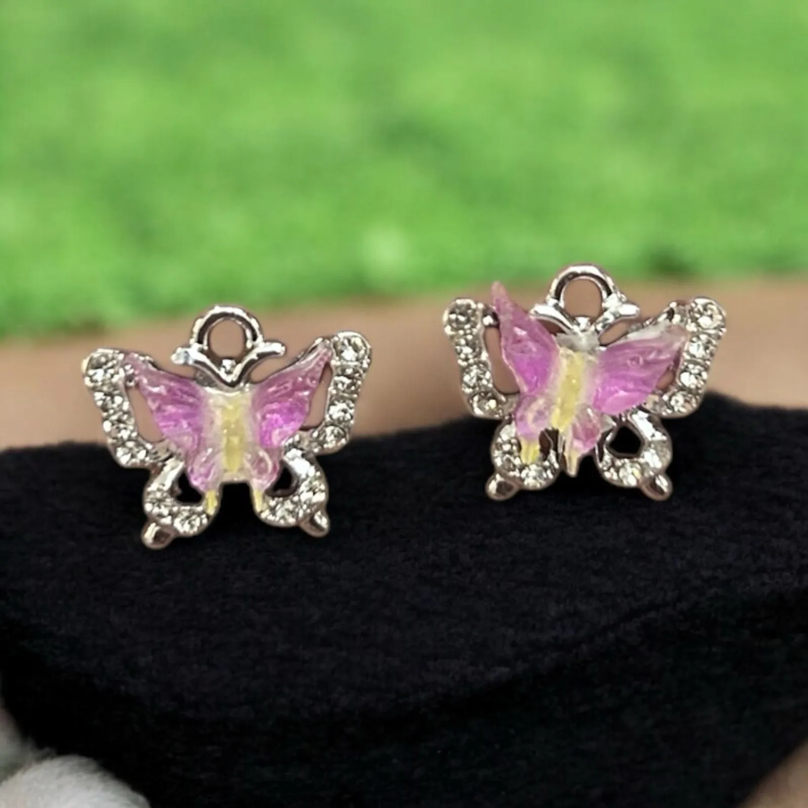 Luxury Butterfly Pink Stone Charms