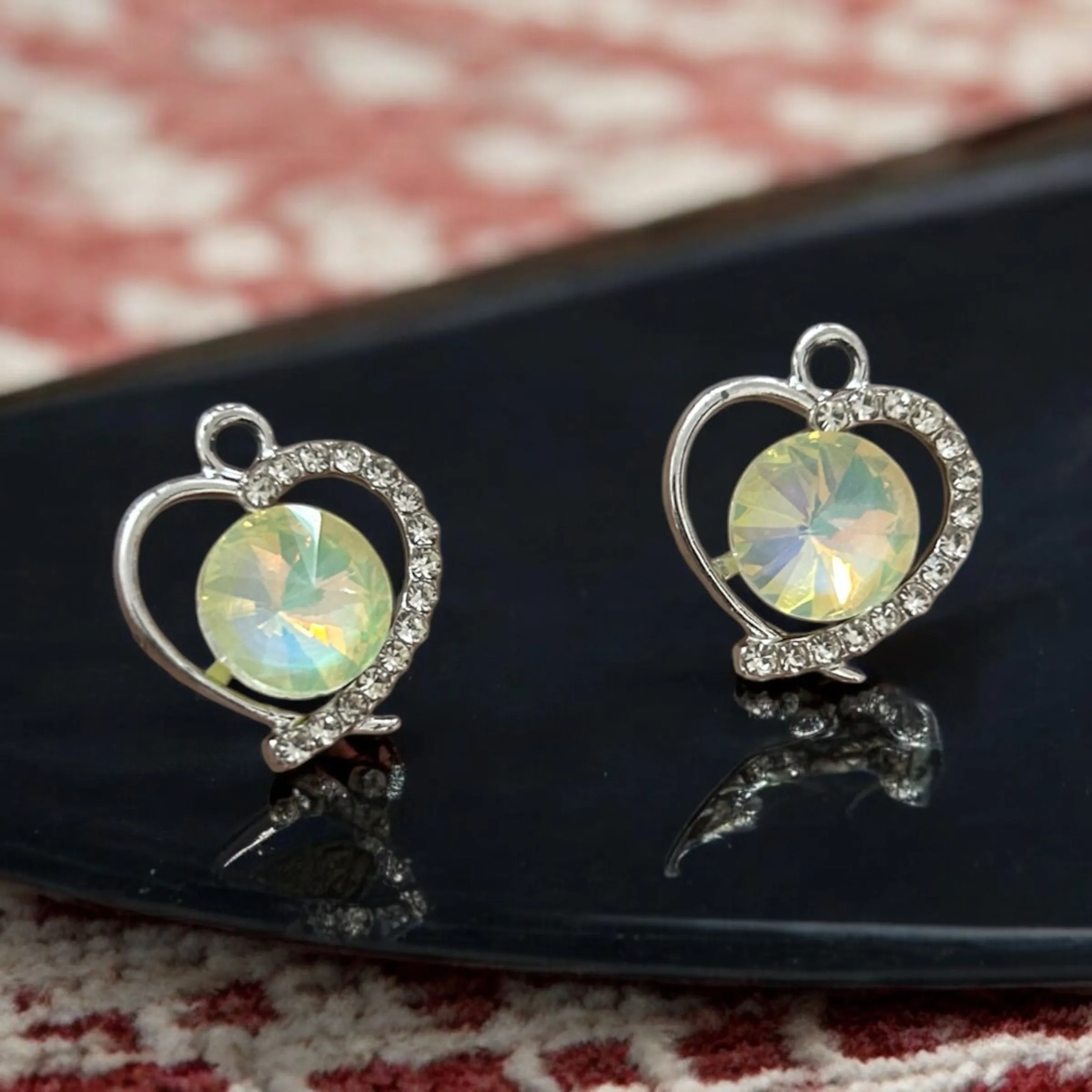 Luxury Heart Charm with White Stone