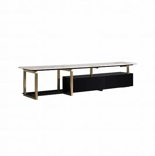 MARLOW White Marble TV Stand