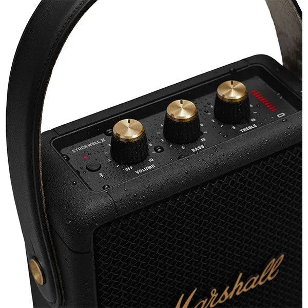 Marshall Stockwell II Portable Speaker Black and Brass-OYSU