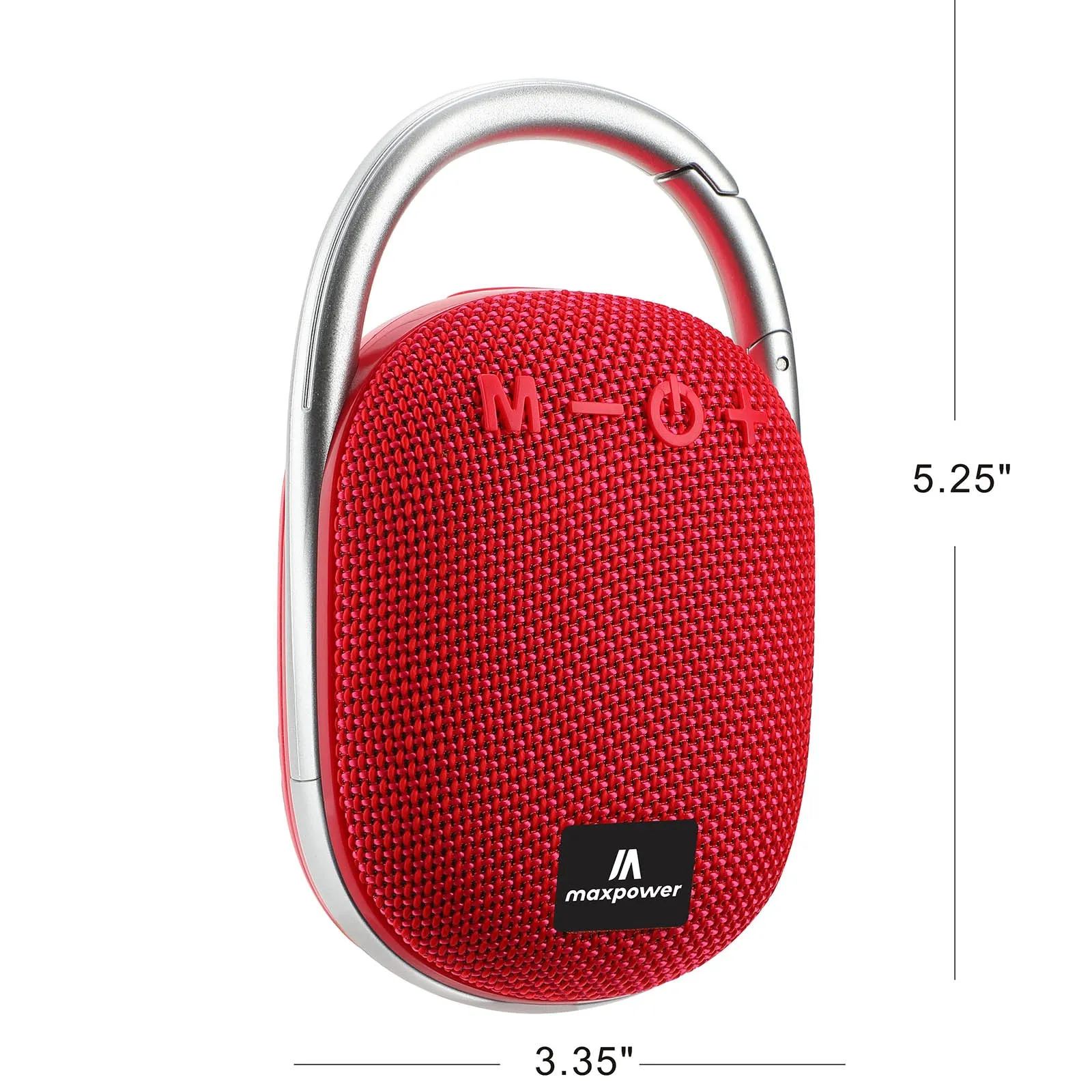 Max Power Clip On Bluetooth Speaker For Indoor/Outdoor Use - Red