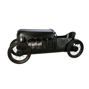Metal 41"H Race Car Wine Rack, Black Kd