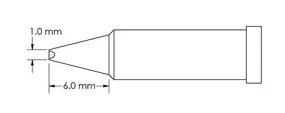 Metcal GT4-CH0010P Power Chisel Solder Tip, 1.0 x 6.0mm