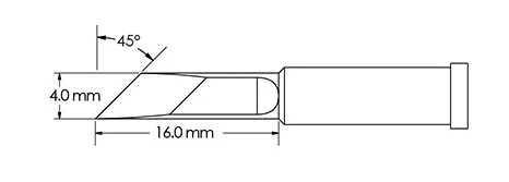 Metcal GT4-KN0040S 45° Knife Solder Tip, 4.0 x 16mm