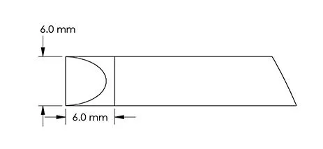 Metcal GTC-CH0060P Power 60° Chisel Solder Cartridge, 6.0 x 6.0mm