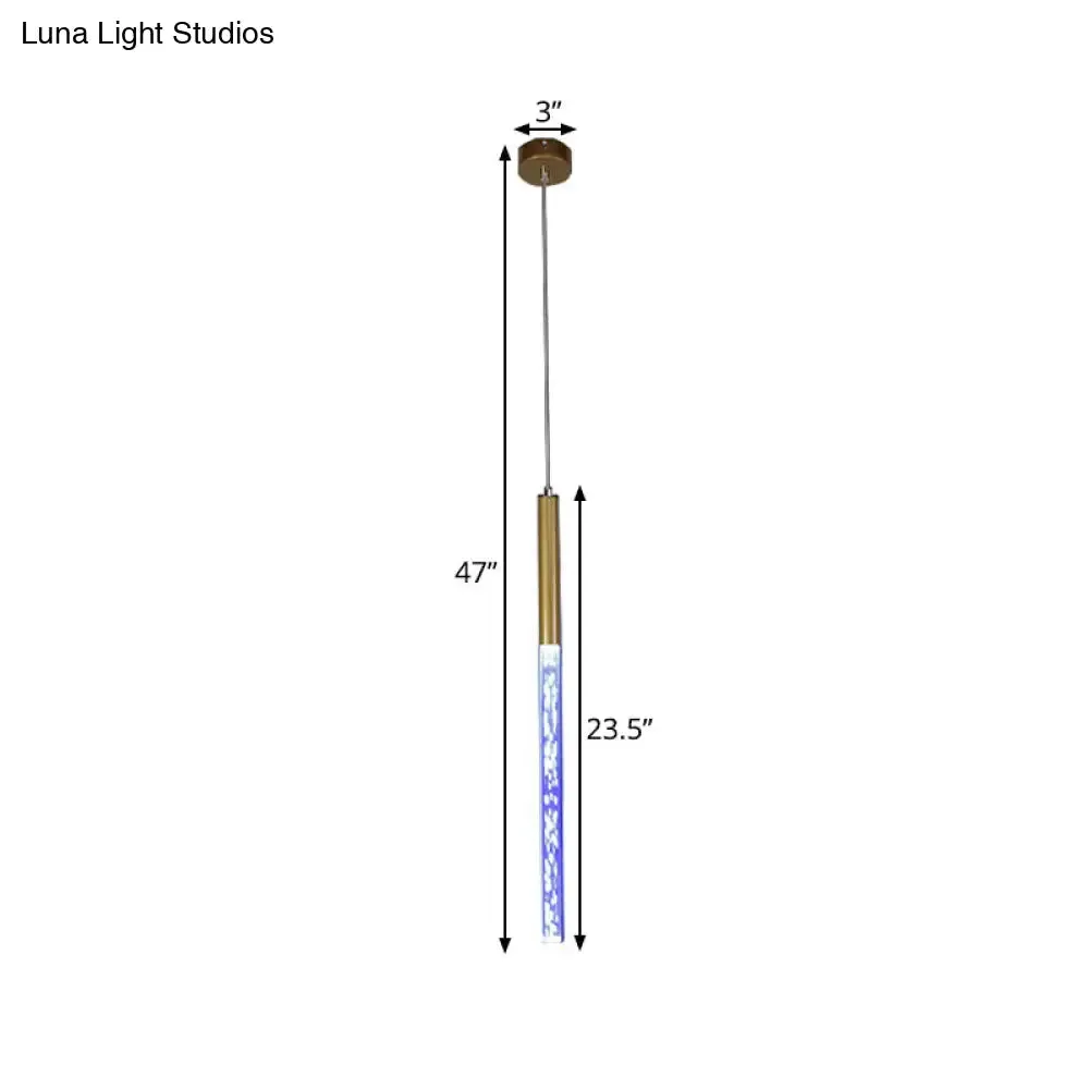 Modern Crystal Hanging Pendant Light - 1-Light Gold Ceiling Lamp for Bars - Warm/White/Purple Light