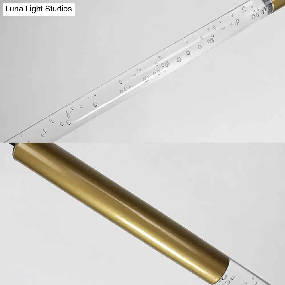 Modern Crystal Hanging Pendant Light - 1-Light Gold Ceiling Lamp for Bars - Warm/White/Purple Light