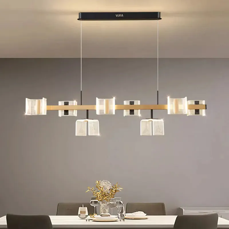 Modern Elegance LED Chandelier – Adjustable Pendant Ceiling Light with Smart Remote and App Contro