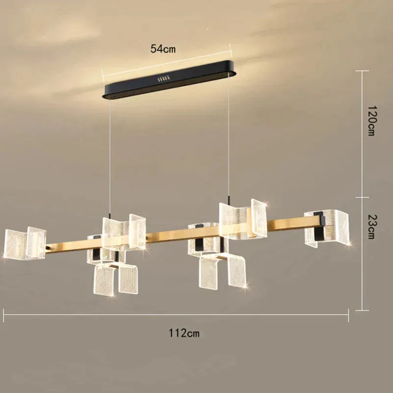 Modern Elegance LED Chandelier – Adjustable Pendant Ceiling Light with Smart Remote and App Contro